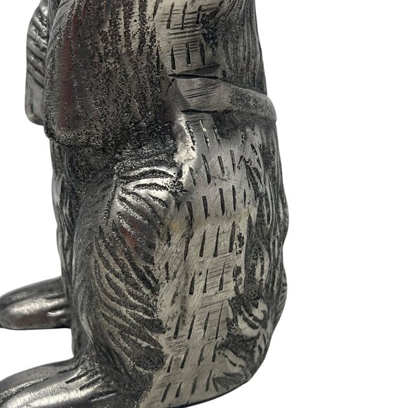 Silver Tone Metal Rabbit Bunny Figure Sitting Décor Garden Statue 12" Tall NWT - Picture 13 of 13